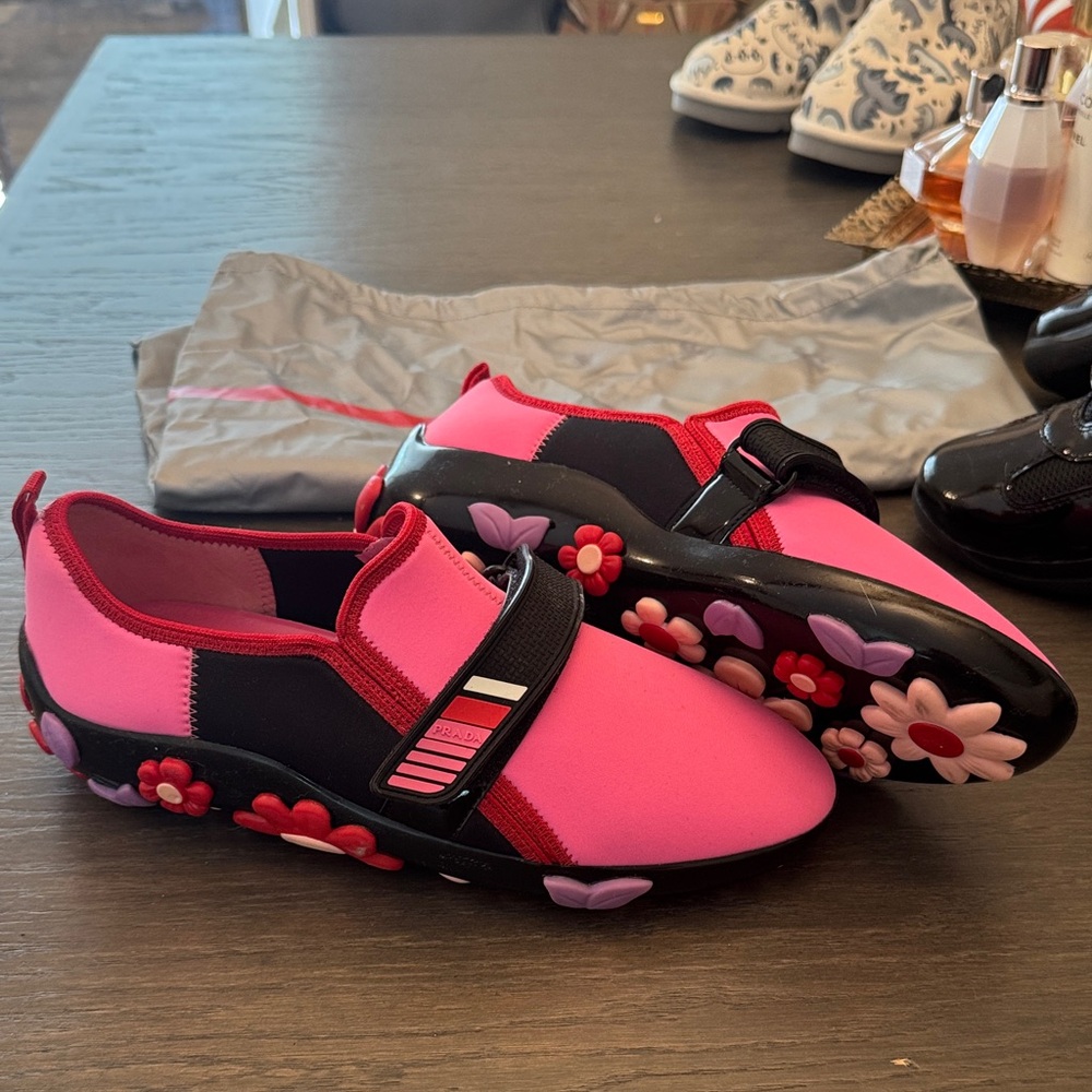 Prada Neoprene sneakers with Floral Design